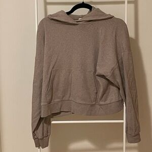 Kotn - Cropped Hoodie - Size large - Taupe Melange Colour
